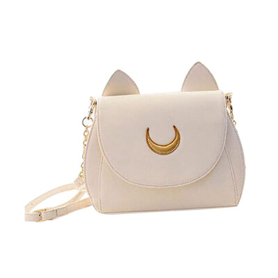 

Women Sailor Moon Shoulder Bag Ladies Handbag Black Luna Cat Shape Chain Shoulder Bag PU Leather Small Crossbody Bag T20