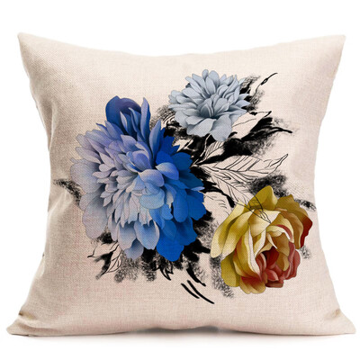 

〖Follure〗Peony Sofa Bed Home Decoration Festival Pillow Case Cushion Cover