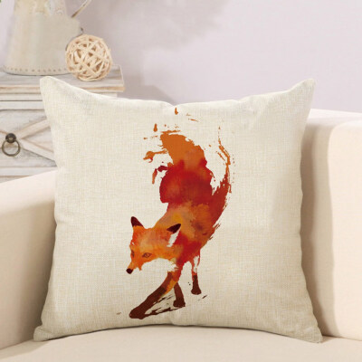 

Fox Cartoon Pillowcase Pillow Cover Cotton Home Linen Cushion Cover