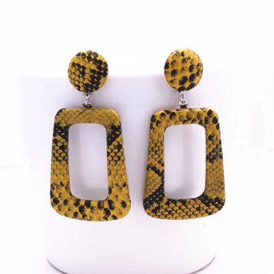 

EK625 2019 New Big Round Drop Earrings for Women Punk Vintage Oversize Big Statement Earrings Snake Skin Party Jewelry Oorbellen