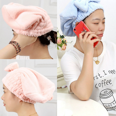 

Microfiber Hair Wrap Towel Hat Turban Quick Drying Dry Cap Ladies Bath Spa UK