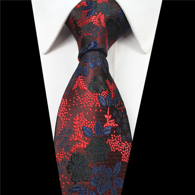 

Customized 19-year new tie high-grade polyester silk yarn-dyed jacquard cashew flower tie small floral tie