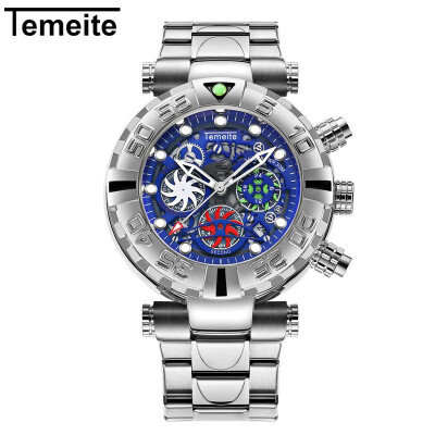 

Top Luxury Men Watches Gold silver Stainless Steel Sport male Military Watch man quartz Clock date