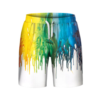 

Gobestart Mens Summer Casual Plus Size 3D Printed Beach Shorts Pants