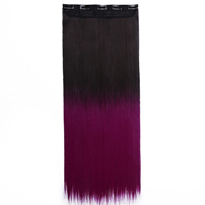 

Synthetic Fiber Clips in on Hair Extension 34 Full Head One Piece 5 Clips Long Silky Straight Curly Wavy