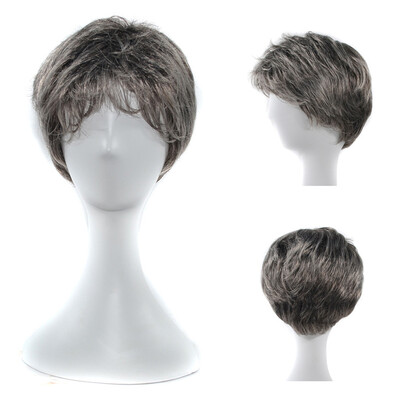 

〖Follure〗Old Lady Men Natural Short Sexy Wig Wavy Hairstyle Synthetic Costume White Wigs