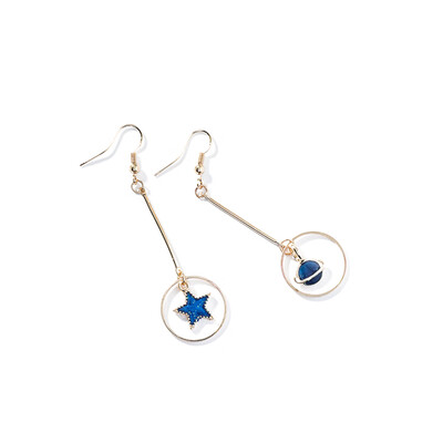 

1 Pair Unique Star Moon Planet Dangle Drop Earrings Fashion Alloy Hook Earring Women Jewelry Accessories Gifts