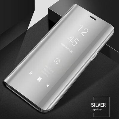 

Clear Mirror Smart Phone Case For Samsung S9 S8 S7 A8 A7 A5 A3 Flip Stand Cover Note 8 Case