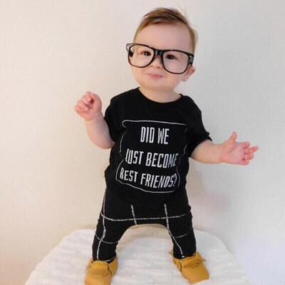 

2pcs Toddler Baby Boys Girls Clothes Set Letter Print TopsPants Outfits