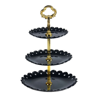 

3-Tier Cake Plate Stand Tray Wedding Birthday Party Cupcake Display Tower Set