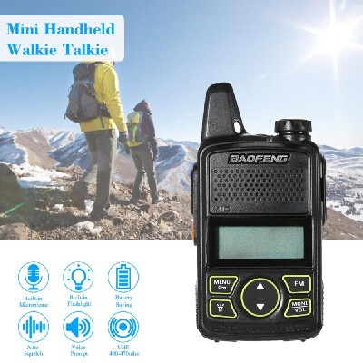 

BaoFeng BF-T1 Mini Two Way Radio Walkie Talkie UHF 400-470 MHz 20CH Portable Handheld Interphone 1500mah Battery Flashlight