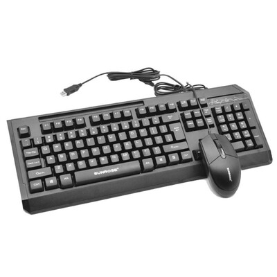 

SUNROSE T27 USB Wired 104 Keys Keyboard Mouse Set for Home Office Computer