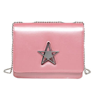 

Leather Lacquer Chain Shoulder Bags Flap Star Pattern Women Messenger Bags