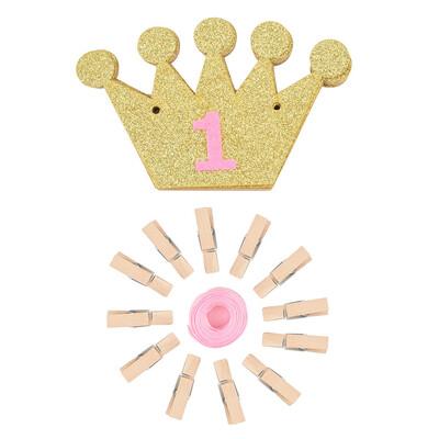 

Gobestart Photo Crown 12Months Themed Baby First Birthday Party Supplies Decorations Kit