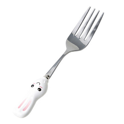 

Cartoon Fruit Fork Party Cake Salad Vegetable Forks Children Dinnerware Cutlery Baby Cartoon Rabbit Carrot Fork
