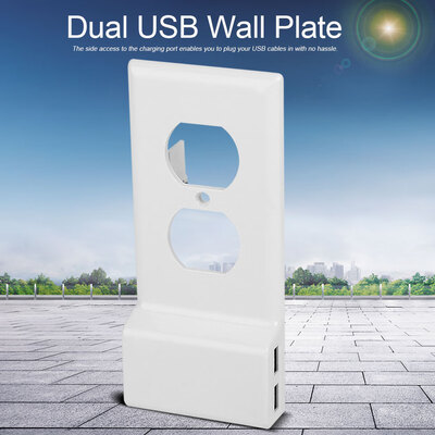 

Dual USB Charging Wall Plate Cover Double Socket Power Outlet Strips Replacements Wall Charging Cover Plate Outlet Cover