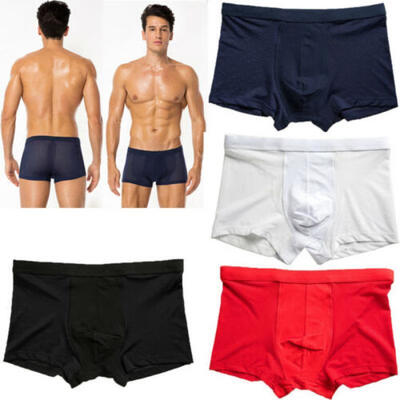 

Mens Underwear Breathable Comfy Ice Silk Boxer Briefs Shorts Seamless Underpants