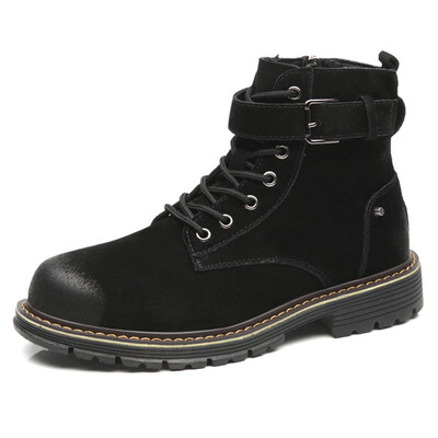 

British fashion Martin shoes wild cotton boots tooling boots desert boots plus velvet boots mens boots