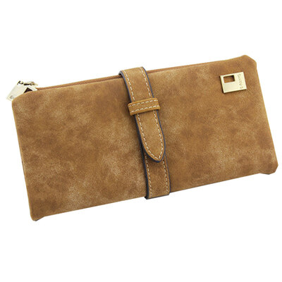

Fashion Women Matte Faux Leather Buckle Decor Zipper Cash Wallet Coin Purse Bag