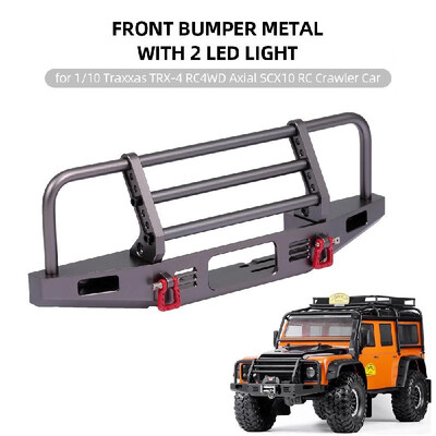 

Front Bumper Metal with 2 LED Light for 110 Traxxas TRX-4 RC4WD Axial SCX10 RC Crawler Car