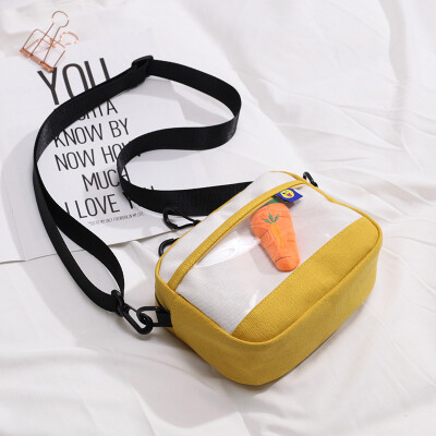 

Baggage girl transparent bag carrot oblique straw simple Baidan ins student Korean version one-shoulder small square bag