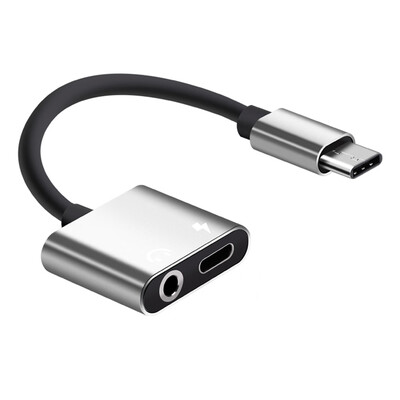 

2 in 1 Type-C Audio Charging Adapter Type C to 35mm Earphone for Listening Music Charging USB-C Converter For Letv 2 Xiaomi Huawe