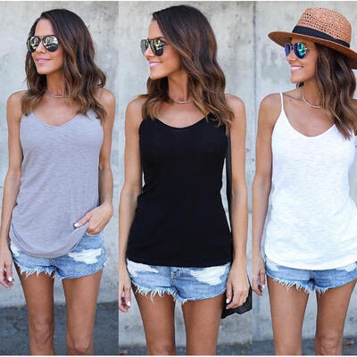 

Womens Summer Vest Tops Sleeveless Blouse Casual Loose Tank Tops Shirt T-Shirt