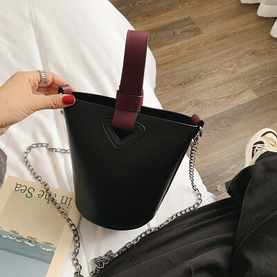 

Hit color chain slanted mini handbag woman 2019 new summer leisure 100 cute one shoulder bag