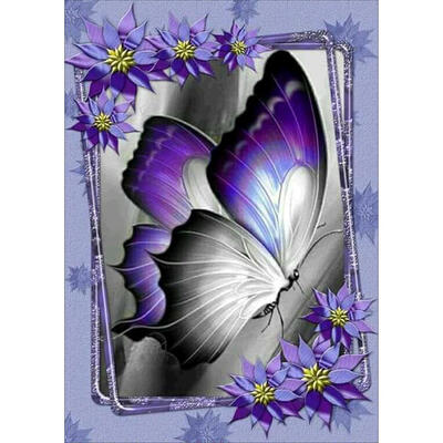 

5D DIY Full Drill Diamond Painting Purple Butterfly Cross Stitch Embroidery