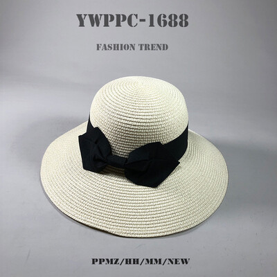 

Lady Hat Foldable Beach Corner Straw Hat Korean Edition Butterfly Knot Seaside Holiday Sunscreen Sunshade Hat Tide