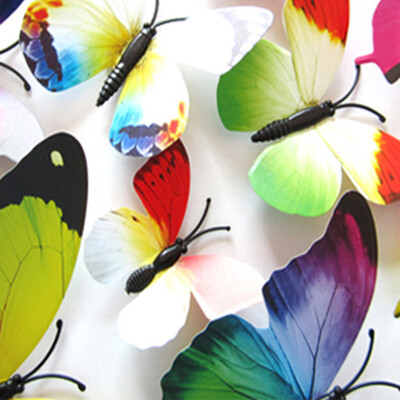 

〖Follure〗12pcs DecalWall Stickers Decal Butterflies 3D Mirror Wall Art Home Decors Green
