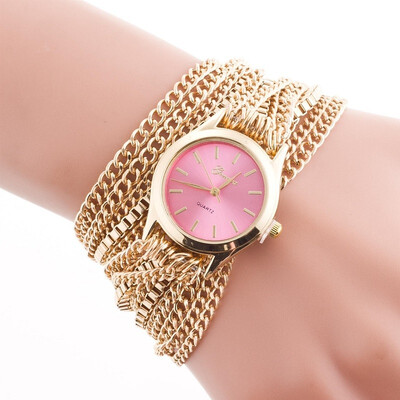 

2018 New Women Fashion Luxury Leisure Set Auger Leather Analog Stainless Steel Quartz Watch