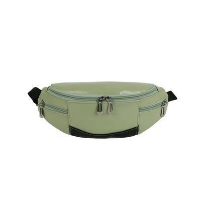 

Hit Color Shoulder Women PU Leather Waist Fanny Belt Packs Sports Chest Bag