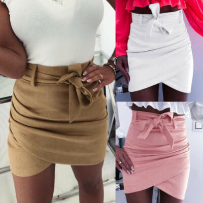 

Womens Ladies Sexy Bandage High Waist Pencil Bodycon Hip Short Mini Skirt Dress