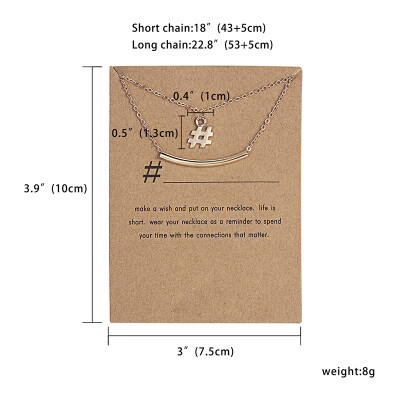 

Fashion Jewelry Hashtag Pendant Statement Necklace For Women Double Layer Necklaces Vintage Pendant Charm Women Friend Gift