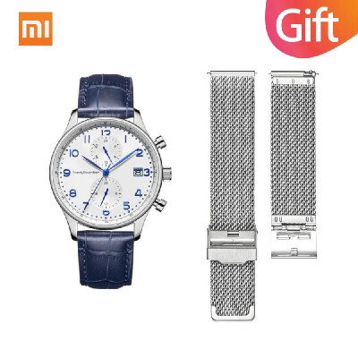 

Xiaomi TwentySeventeen Light Business Quartz Watch Time-zone Calendar Sapphire Surface Genuine Leather Stainless Steel Band Man Wo