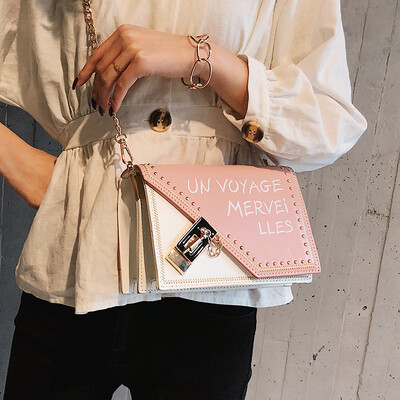 

Net red small black bag texture chain bag handbags new 2019 French niche wild ins texture slung packet