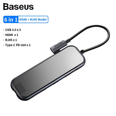 

Baseus Multifunctional HUB for MacBook Pro Type-C to USB3HDMIRJ45SDTF HUB adapter for iWatch with wireless charger
