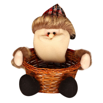 

Toponeto Christmas Candy Storage Basket Decoration Santa Claus Storage Basket Gift A
