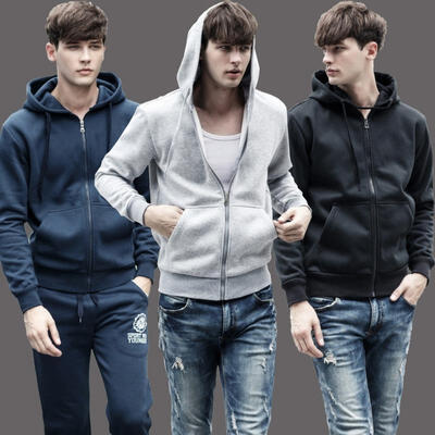 

Fashion Men Outwear Sweater Winter Hoodie Warm Coats Jacket Slim Fit Hooded Sweatshirt Hot Sale