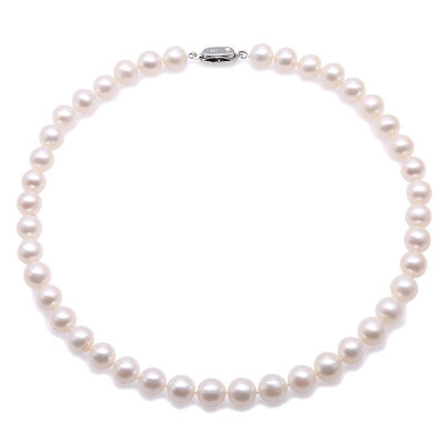 

YIAILI 9-10mm AA white pearl necklace Simple fashion temperament 8090