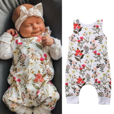 

Infant Baby Girl Flower Romper Sleeveless Clothes Jumpsuit Playsuit Novelty