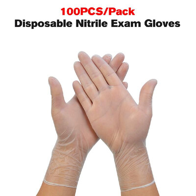 

100PCSPack Disposable Nitrile Exam Gloves 9in Medical Grade Powder Free Non Latex Food Safe Cleaning Gloves Multifunctional Grea