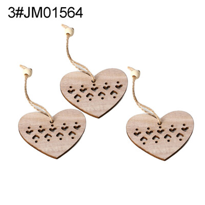

3Pcs Retro Wooden Hollow Pendants with Rope DIY Crafts Christmas Tree Ornaments