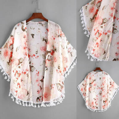 

Kids Girls Flowers Kimono Cardigan Jacket Spring Outerwear Coat Age 2-6