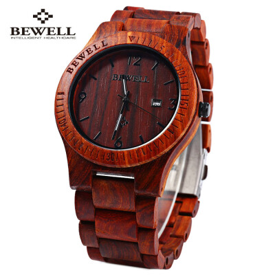 

Bewell ZS - W086B Wood Men Watch Analog Quartz Movement Date Display