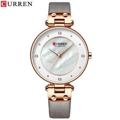 

Curren Woman Watches Waterproof Alloy Case Leather Band Quartz Watch Fashion Exquisite Wristwatch