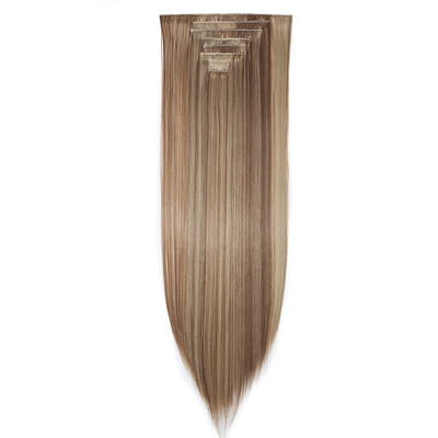 

8Pcs 18 Clips 17-26 Inch Curly Straight Full Head Clip In On Hair Extensions Women Lady Hairpiece