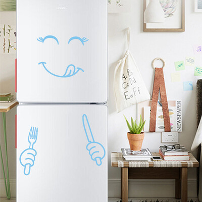 

Toponeto Cute Sticker Fridge Happy Delicious Face Kitchen Fridge Wall Stickers Art