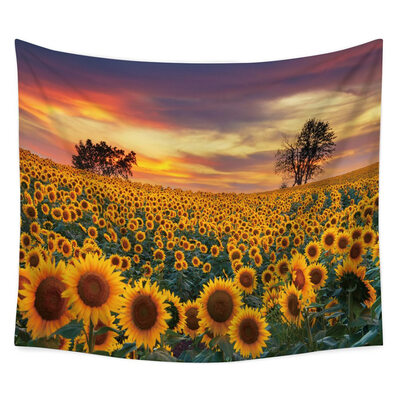 

Sunflower Floral Pattern Yoga Mats Wall Decoration Bedspread Beach Towel Art Tapestries